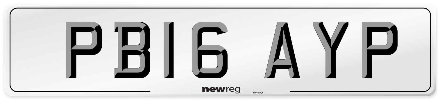 PB16 AYP Number Plate from New Reg
